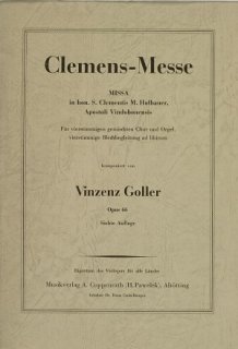 Missa in honorem St. Clementis - Goller, Vincenz