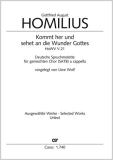 Kommt her und sehet an die Wunder Gottes - Homilius, Gottfried August