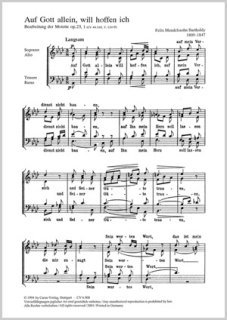 Auf Gott allein will hoffen ich - Mendelssohn-Bartholdy, Felix