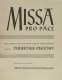 Missa pro pace - Pikéthy, Tibor Von