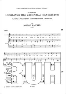 Lobgesang des Zacharias, Ausg.I - Bruno Zahner