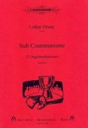 Sub Communione - 22 Orgelmeditationen - Graap, Lothar