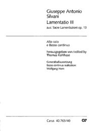 Lamentatio III - Silvani, Giuseppe Antonio - Horn, Wolfgang