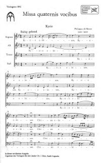 Missa quaternis vocibus - Monte, Philippus De