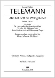 Also hat Gott die Welt geliebet - Telemann, Georg Philipp...