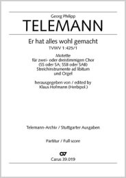 Er hat alles wohl gemacht - Telemann, Georg Philipp -...