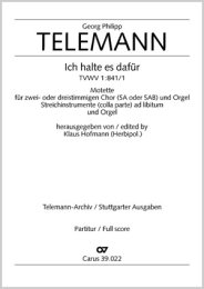 Ich halte es dafür - Telemann, Georg Philipp -...