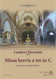 Missa brevis a tre in C - Kleesattel, Lambert