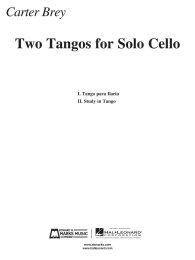 Two Tangos for Solo Cello - Carter Brey