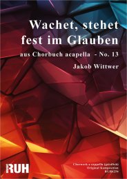 Wachet, stehet fest im Glauben - Jakob Wittwer