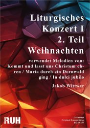 Liturgisches Konzert I, 2. Teil: Weihnachten - Jakob Wittwer