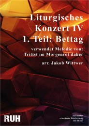 Liturgisches Konzert IV, 1. Teil: Bettag - Jakob Wittwer