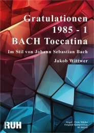 Gratulationen 1985 - 1 - BACH Toccatina - Jakob Wittwer