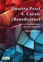 Quattro Pezzi - 4. Corale (Benedizione) - Jakob Wittwer
